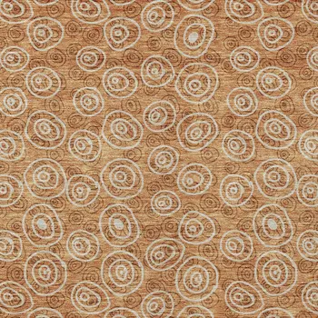 10' X 14' Terra Cotta Copper And Beige Geometric Washable Indoor Outdoor Area Rug