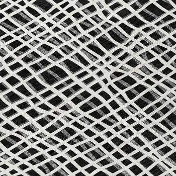 10' X 14' Black Gray And Ivory Striped Washable Indoor Outdoor Area Rug