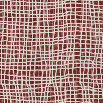 8' X 10' Burgundy And Ivory Striped Washable Indoor Outdoor Area Rug
