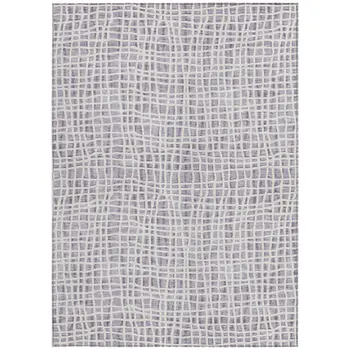 3' X 5' Lilac Purple And Ivory Striped Washable Indoor Outdoor Area Rug