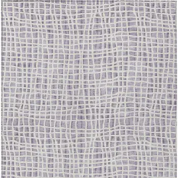 10' X 14' Lilac Purple And Ivory Striped Washable Indoor Outdoor Area Rug