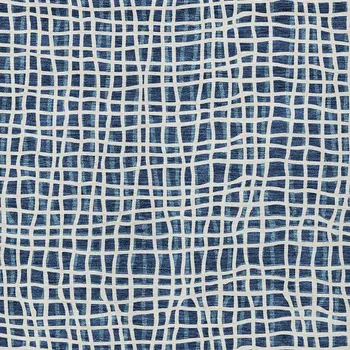 8' X 10' Navy Blue And Ivory Striped Washable Indoor Outdoor Area Rug
