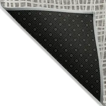 5' X 8' Taupe And Beige Striped Washable Indoor Outdoor Area Rug
