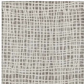 9' X 12' Taupe And Beige Striped Washable Indoor Outdoor Area Rug
