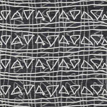 3' X 5' Black Gray And Ivory Geometric Washable Indoor Outdoor Area Rug