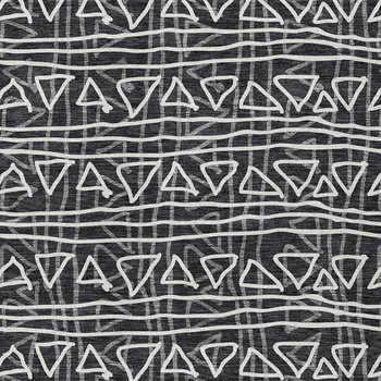 5' X 8' Black Gray And Ivory Geometric Washable Indoor Outdoor Area Rug