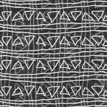 9' X 12' Black Gray And Ivory Geometric Washable Indoor Outdoor Area Rug