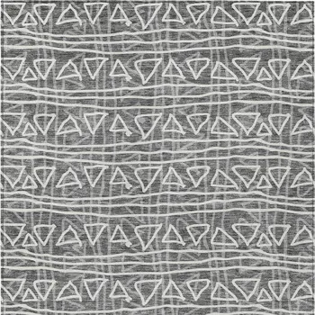 5' X 8' Charcoal Gray And Ivory Geometric Washable Indoor Outdoor Area Rug