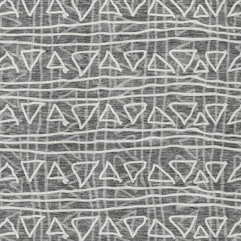 8' X 10' Charcoal Gray And Ivory Geometric Washable Indoor Outdoor Area Rug