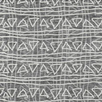 9' X 12' Charcoal Gray And Ivory Geometric Washable Indoor Outdoor Area Rug