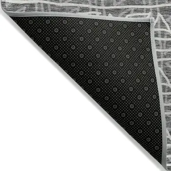 10' X 14' Charcoal Gray And Ivory Geometric Washable Indoor Outdoor Area Rug