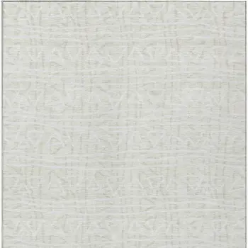 10' X 14' Ivory And Beige Geometric Washable Indoor Outdoor Area Rug