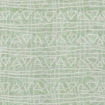 9' X 12' Mint Green Artichoke Green And Ivory Geometric Washable Indoor Outdoor Area Rug