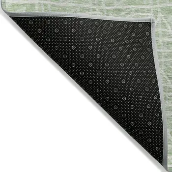 10' X 14' Mint Green Artichoke Green And Ivory Geometric Washable Indoor Outdoor Area Rug