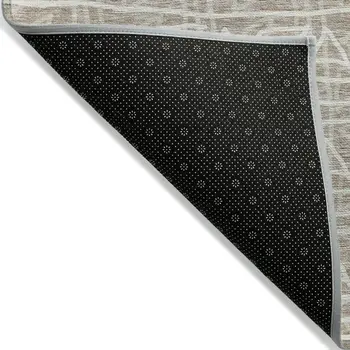 10' X 14' Taupe And Beige Geometric Washable Indoor Outdoor Area Rug