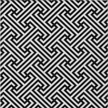10' X 14' Black And Ivory Geometric Washable Indoor Outdoor Area Rug