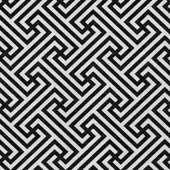 10' X 14' Black And Ivory Geometric Washable Indoor Outdoor Area Rug
