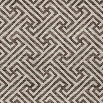 10' X 14' Brown And Beige Geometric Washable Indoor Outdoor Area Rug