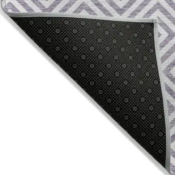 5' X 8' Purple And Ivory Geometric Washable Indoor Outdoor Area Rug