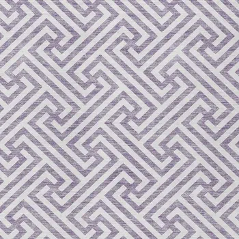 5' X 8' Purple And Ivory Geometric Washable Indoor Outdoor Area Rug