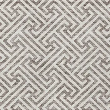 10' X 14' Taupe And Ivory Geometric Washable Indoor Outdoor Area Rug