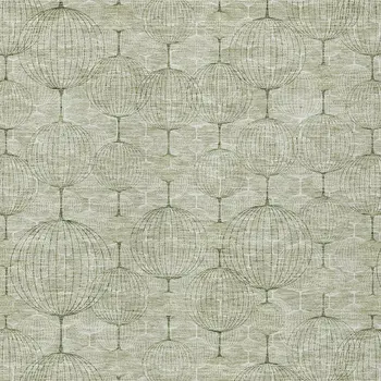9' X 12' Artichoke Green And Ivory Geometric Washable Indoor Outdoor Area Rug