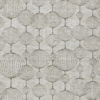 3' X 5' Beige And Brown Geometric Washable Indoor Outdoor Area Rug