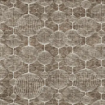 3' X 5' Chocolate And Beige Geometric Washable Indoor Outdoor Area Rug