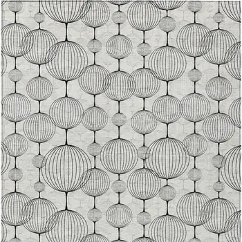 3' X 5' Graphite Gray And Silver Geometric Washable Indoor Outdoor Area Rug