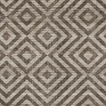 3' X 5' Brown Taupe And Beige Geometric Washable Indoor Outdoor Area Rug