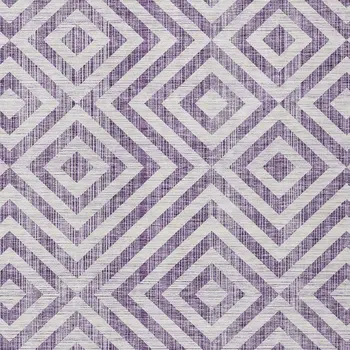 5' X 8' Purple And Ivory Geometric Washable Indoor Outdoor Area Rug