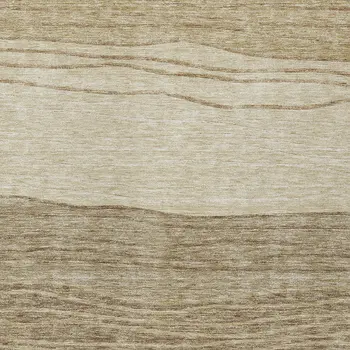 5' X 8' Beige Brown And Taupe Striped Washable Indoor Outdoor Area Rug