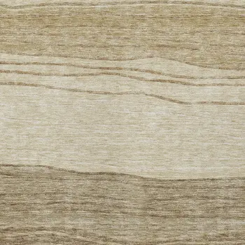 8' X 10' Beige Brown And Taupe Striped Washable Indoor Outdoor Area Rug