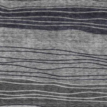 5' X 8' Gray Charcoal And Silver Striped Washable Indoor Outdoor Area Rug