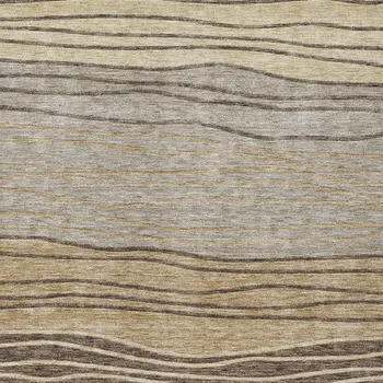 3' X 5' Taupe Brown And Beige Striped Washable Indoor Outdoor Area Rug