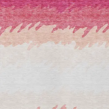 5' X 8' Blush Pink And Ivory Striped Washable Indoor Outdoor Area Rug