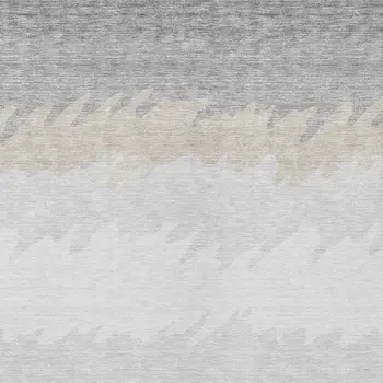 9' X 12' Silver Gray And Beige Striped Washable Indoor Outdoor Area Rug