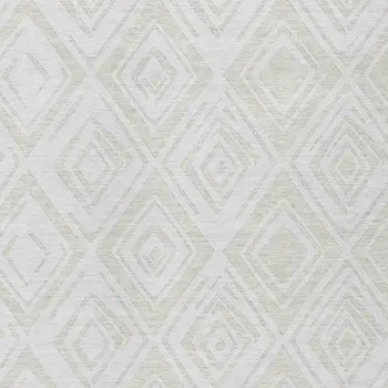 8' X 10' Pearl And Ivory Geometric Washable Indoor Outdoor Area Rug