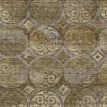 8' X 10' Brown Taupe And Gray Trellis Washable Indoor Outdoor Area Rug