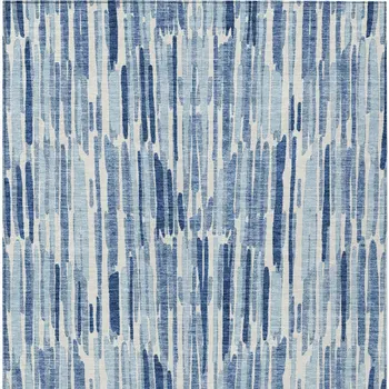 8' X 10' Navy Blue And Sky Blue Abstract Washable Indoor Outdoor Area Rug