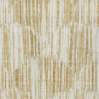 3' X 5' Gold Beige And Ivory Abstract Washable Indoor Outdoor Area Rug