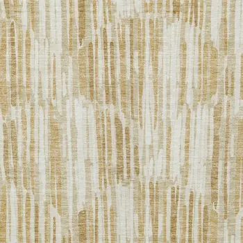 5' X 8' Gold Beige And Ivory Abstract Washable Indoor Outdoor Area Rug