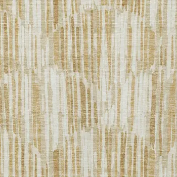 9' X 12' Gold Beige And Ivory Abstract Washable Indoor Outdoor Area Rug