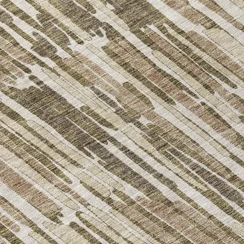 5' X 8' Brown And Taupe Abstract Washable Indoor Outdoor Area Rug