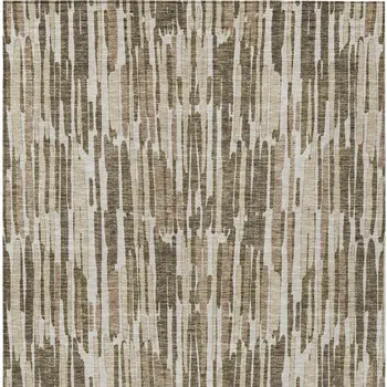 10' X 14' Brown And Taupe Abstract Washable Indoor Outdoor Area Rug