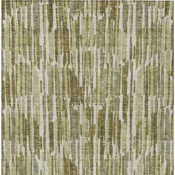 3' X 5' Olive Green Brown And Beige Abstract Washable Indoor Outdoor Area Rug