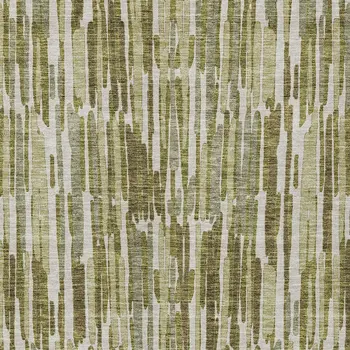 3' X 5' Olive Green Brown And Beige Abstract Washable Indoor Outdoor Area Rug