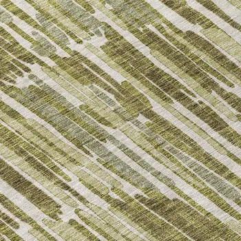 8' Olive Green Brown And Beige Round Abstract Washable Indoor Outdoor Area Rug