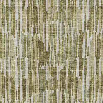 10' X 14' Olive Green Brown And Beige Abstract Washable Indoor Outdoor Area Rug
