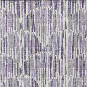 9' X 12' Purple Ivory And Lavender Abstract Washable Indoor Outdoor Area Rug
